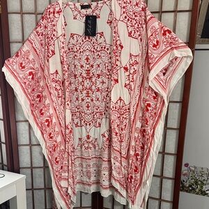 Aribella’s Boutique Crimson and Ivory Bohemian Tunic